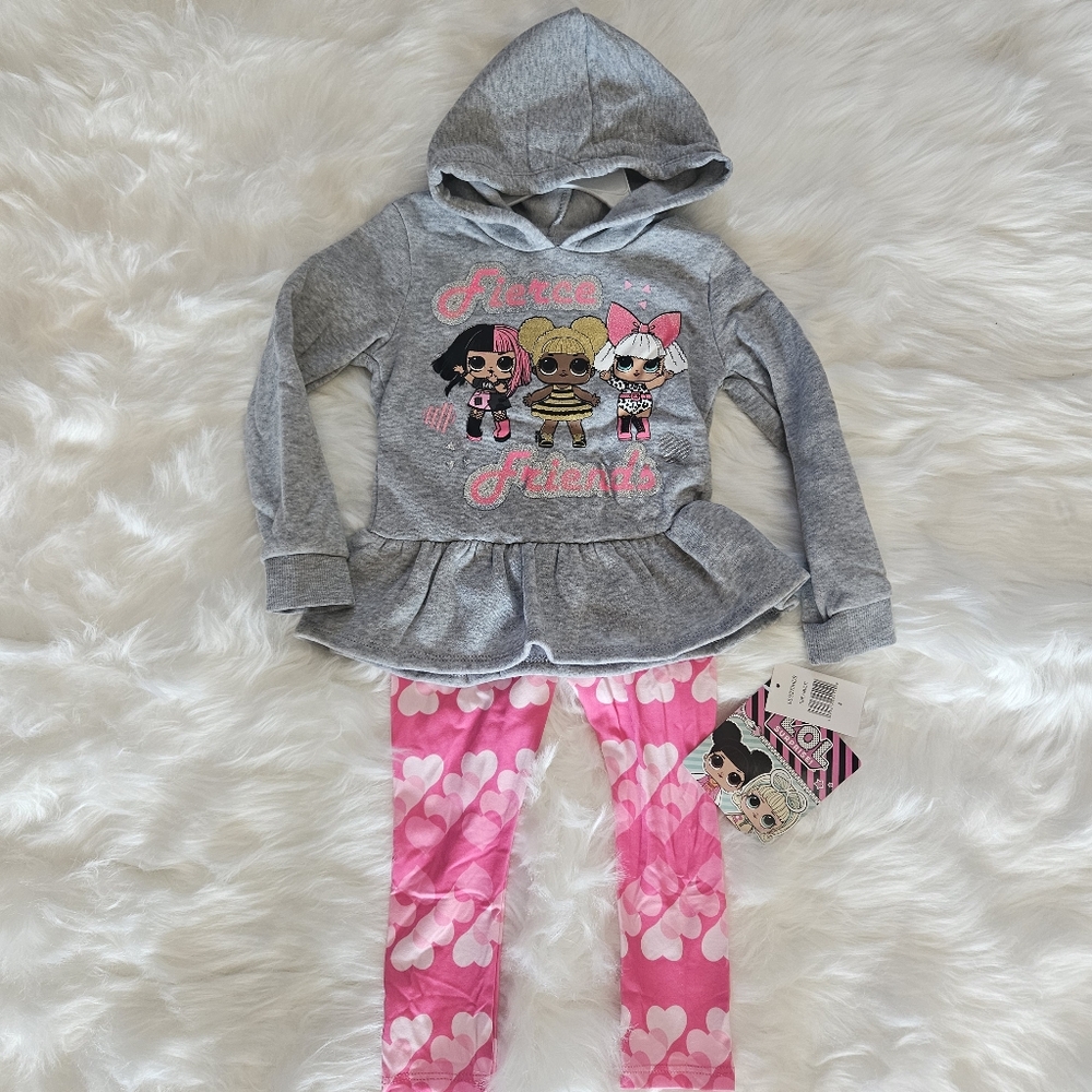 L.O.L. Surprise! Girls Fleece Sweatshirt and Leggings Set - LOL Clothes - Hoodie